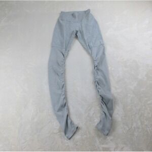 ALO YOGA Goddess Pants Womens Small Gray Leggings Ruched Scrunch Ribbed Gym*